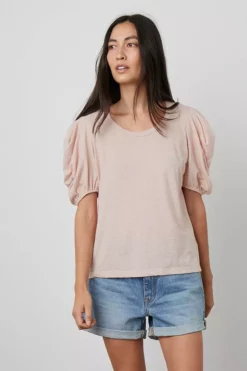 Velvet By Graham & Spencer Womens KIERA PUFF SLEEVE TEE 17 Velvet By Graham & Spencer Womens KIERA PUFF SLEEVE TEE