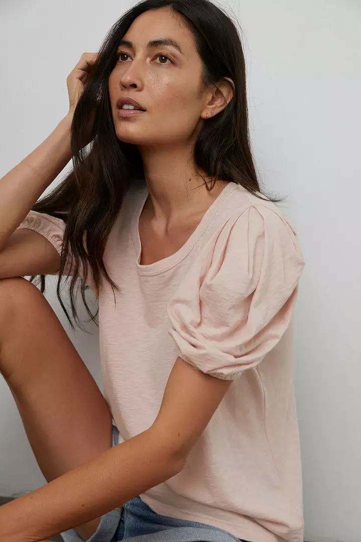 Velvet By Graham & Spencer Womens KIERA PUFF SLEEVE TEE 7 Velvet By Graham & Spencer Womens KIERA PUFF SLEEVE TEE