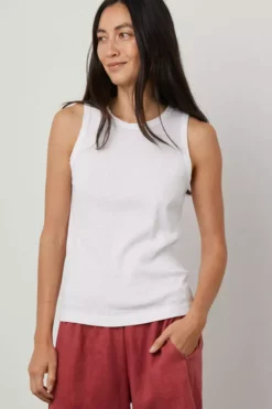 Velvet By Graham & Spencer Womens MAXIE RIBBED TANK TOP
