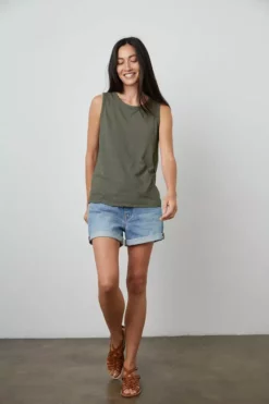 Velvet By Graham & Spencer Womens TAURUS COTTON SLUB TANK