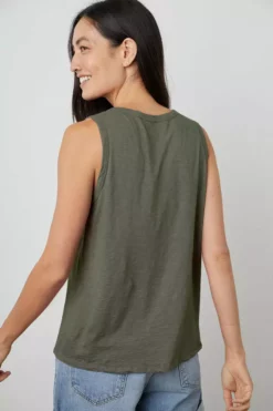 Velvet By Graham & Spencer Womens TAURUS COTTON SLUB TANK