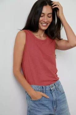Velvet By Graham & Spencer Womens TAURUS COTTON SLUB TANK