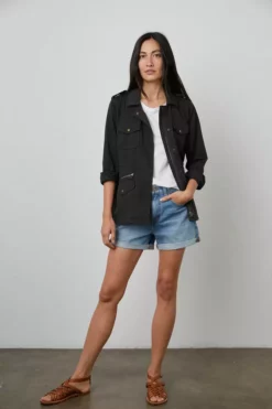 Velvet By Graham & Spencer RUBY LIGHT-WEIGHT ARMY JACKET Womens