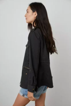 Velvet By Graham & Spencer RUBY LIGHT-WEIGHT ARMY JACKET Womens