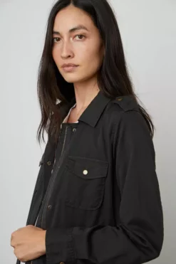 Velvet By Graham & Spencer RUBY LIGHT-WEIGHT ARMY JACKET Womens