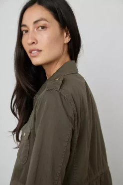 Velvet By Graham & Spencer RUBY LIGHT-WEIGHT ARMY JACKET Womens