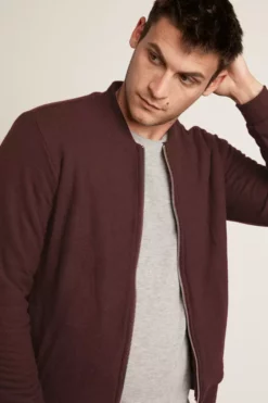 Velvet By Graham & Spencer Mens CABE COZY JERSEY BOMBER JACKET