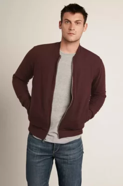 Velvet By Graham & Spencer Mens CABE COZY JERSEY BOMBER JACKET