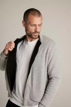 Velvet By Graham & Spencer CABE COZY JERSEY BOMBER JACKET Mens