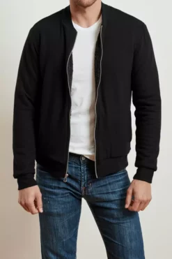 Velvet By Graham & Spencer Mens CABE COZY JERSEY BOMBER JACKET