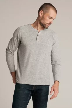 Velvet By Graham & Spencer FAUST MARLED COZY JERSEY HENLEY Mens