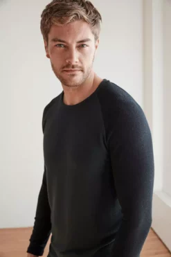 Velvet By Graham & Spencer Mens KYE RAGLAN COZY JERSEY KNIT SHIRT