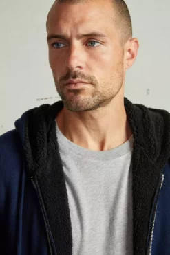 Velvet By Graham & Spencer Mens SALVADORE SHERPA LINED HOODIE