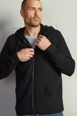 Velvet By Graham & Spencer Mens SALVADORE SHERPA LINED HOODIE