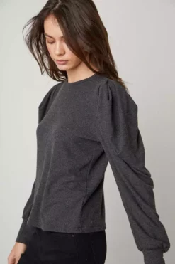 Velvet By Graham & Spencer Womens BIANCA PUFF SLEEVE TOP
