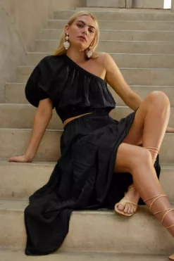 Velvet By Graham & Spencer CRISTA ONE SHOULDER MAXI DRESS Womens