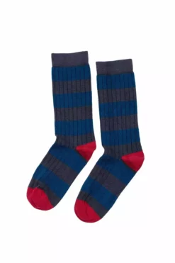 Velvet By Graham & Spencer STRIPED RIB CREW SOCK BY LITTLE RIVER SOCK MILL Accessories