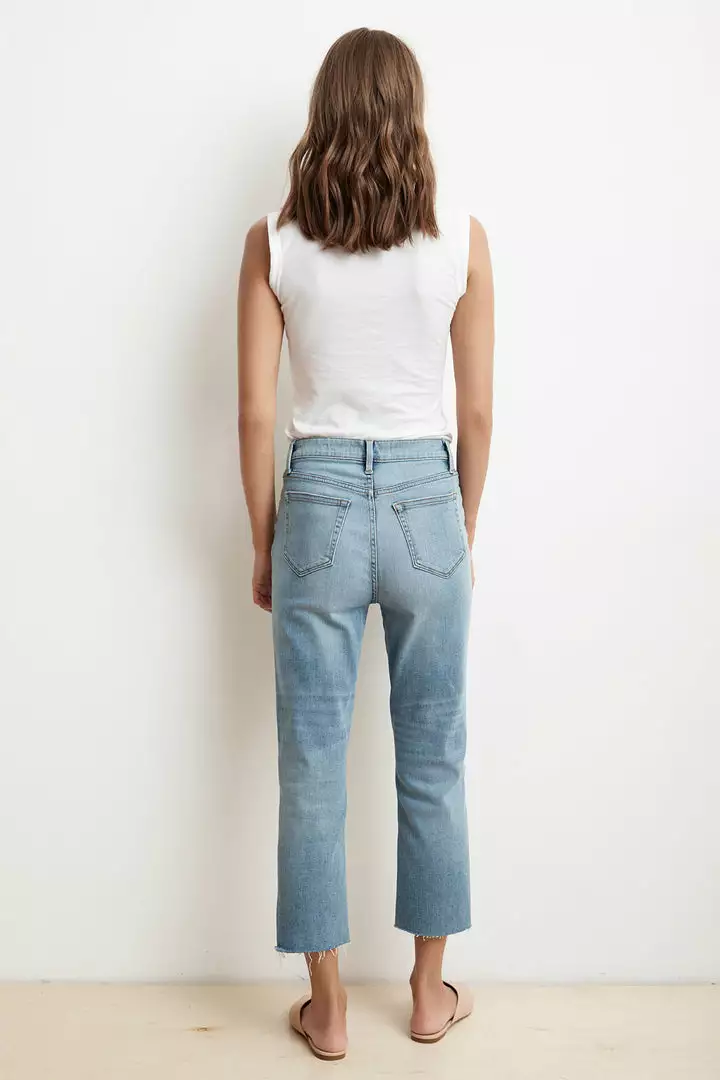 Velvet By Graham & Spencer KAROLINA HI RISE STRAIGHT LEG CUT OFF JEANS Womens 9 Velvet By Graham & Spencer KAROLINA HI RISE STRAIGHT LEG CUT OFF JEANS Womens