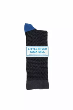 Accessories TEXTURED HERRINGBONE CREW SOCK BY LITTLE RIVER SOCK MILL