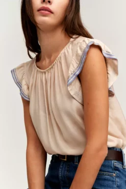 Velvet By Graham & Spencer MILAN CAP SLEEVE BLOUSE