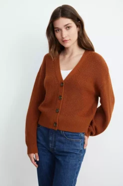 Velvet By Graham & Spencer Womens RILEY BUTTON-UP CARDIGAN 14 Velvet By Graham & Spencer Womens RILEY BUTTON-UP CARDIGAN