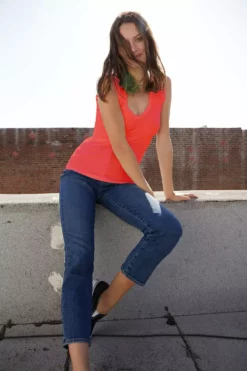 Velvet By Graham & Spencer ESTINA GAUZY WHISPER FITTED TANK TOP