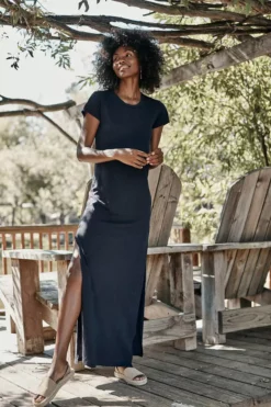 Velvet By Graham & Spencer ZIGGY COTTON SLUB MAXI DRESS Womens