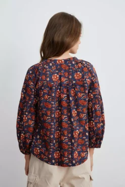 Velvet By Graham & Spencer NOAH HALF PLACKET BLOUSE