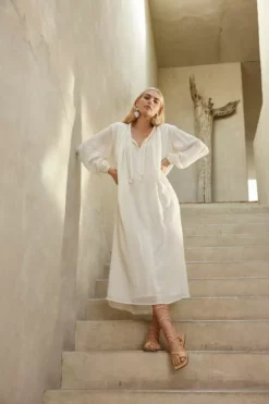 Velvet By Graham & Spencer Womens FRANKIE COTTON GAUZE MAXI DRESS