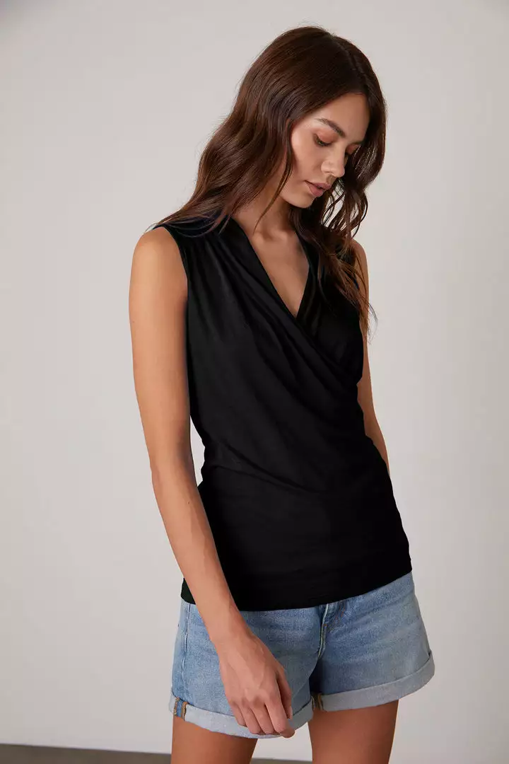 Velvet By Graham & Spencer Womens ADELISE GAUZY WHISPER FITTED WRAP TANK 3 Velvet By Graham & Spencer Womens ADELISE GAUZY WHISPER FITTED WRAP TANK