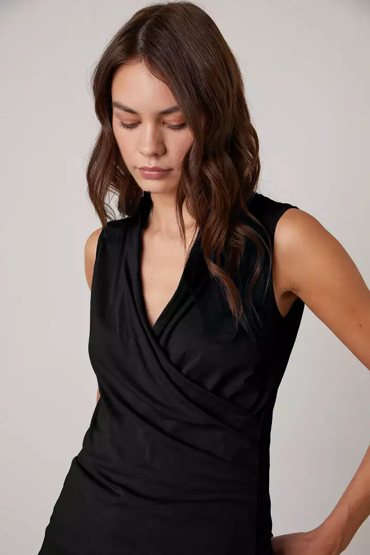 Velvet By Graham & Spencer Womens ADELISE GAUZY WHISPER FITTED WRAP TANK 2 Velvet By Graham & Spencer Womens ADELISE GAUZY WHISPER FITTED WRAP TANK