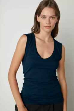 Velvet By Graham & Spencer ESTINA GAUZY WHISPER FITTED TANK TOP