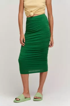 Velvet By Graham & Spencer LISA SHIRRED SEAM SKIRT