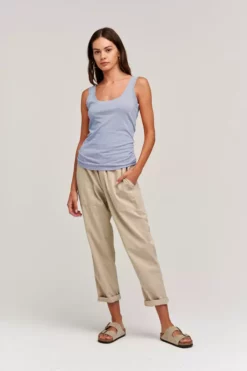 Velvet By Graham & Spencer MOSSY GAUZY WHISPER FITTED TANK Womens