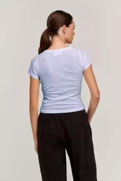 Velvet By Graham & Spencer NINA CROPPED CREW NECK TEE Womens 41 Velvet By Graham & Spencer NINA CROPPED CREW NECK TEE Womens