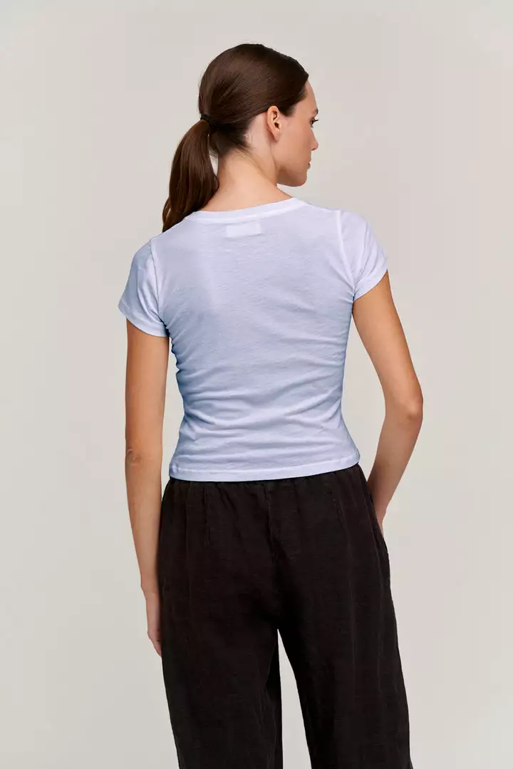 Velvet By Graham & Spencer NINA CROPPED CREW NECK TEE Womens 21 Velvet By Graham & Spencer NINA CROPPED CREW NECK TEE Womens