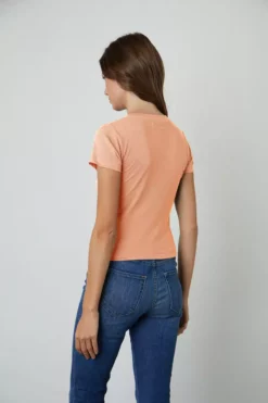 Velvet By Graham & Spencer NINA CROPPED CREW NECK TEE Womens 28 Velvet By Graham & Spencer NINA CROPPED CREW NECK TEE Womens