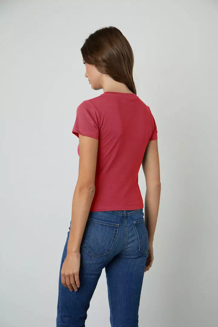 Velvet By Graham & Spencer NINA CROPPED CREW NECK TEE Womens 5 Velvet By Graham & Spencer NINA CROPPED CREW NECK TEE Womens
