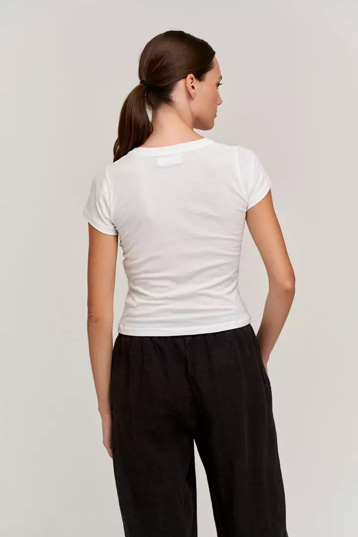 Velvet By Graham & Spencer NINA CROPPED CREW NECK TEE Womens 15 Velvet By Graham & Spencer NINA CROPPED CREW NECK TEE Womens