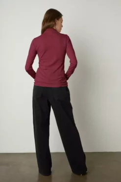 Velvet By Graham & Spencer TALISIA GAUZY WHISPER FITTED MOCK NECK TEE 25 Velvet By Graham & Spencer TALISIA GAUZY WHISPER FITTED MOCK NECK TEE