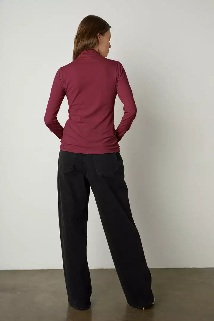 Velvet By Graham & Spencer TALISIA GAUZY WHISPER FITTED MOCK NECK TEE 13 Velvet By Graham & Spencer TALISIA GAUZY WHISPER FITTED MOCK NECK TEE