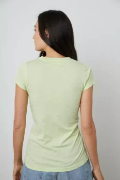 Velvet By Graham & Spencer JEMMA GAUZY WHISPER FITTED CREW NECK TEE