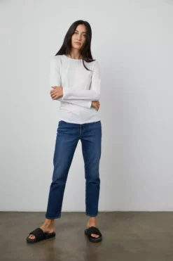 Velvet By Graham & Spencer ZOFINA GAUZY WHISPER FITTED CREW NECK TEE Womens 19 Velvet By Graham & Spencer ZOFINA GAUZY WHISPER FITTED CREW NECK TEE Womens