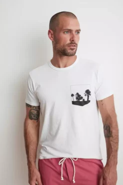 Velvet By Graham & Spencer NOAH PALM TREE GRAPHIC TEE
