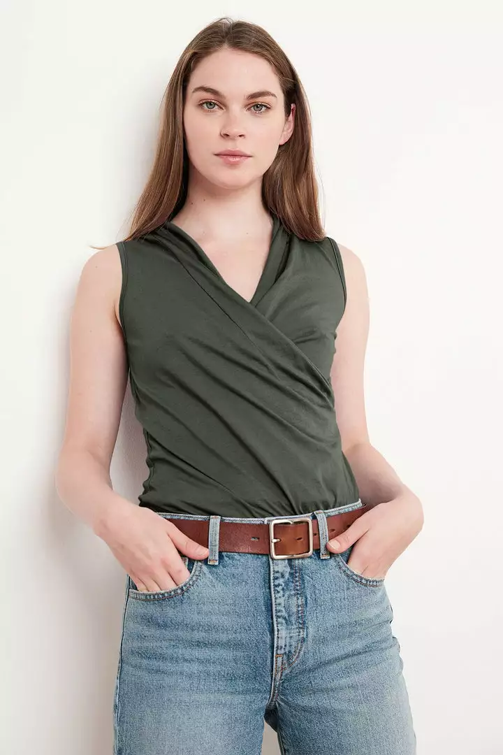 Velvet By Graham & Spencer ADELISE GAUZY WHISPER FITTED WRAP TANK Womens 13 Velvet By Graham & Spencer ADELISE GAUZY WHISPER FITTED WRAP TANK Womens