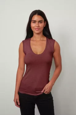 Velvet By Graham & Spencer ESTINA GAUZY WHISPER FITTED TANK TOP