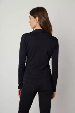 Velvet By Graham & Spencer MERI WRAP FRONT FITTED TOP Womens