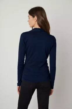 Velvet By Graham & Spencer MERI WRAP FRONT FITTED TOP Womens