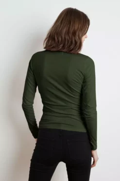 Velvet By Graham & Spencer Womens MERI WRAP FRONT FITTED TOP