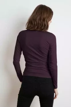 Velvet By Graham & Spencer Womens MERI WRAP FRONT FITTED TOP